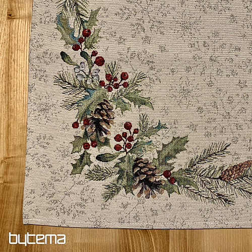 Nappe tapisserie, châle et dressage de table PIN et MISTLETTE