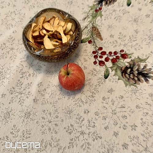 Nappe tapisserie, châle et dressage de table PIN et MISTLETTE
