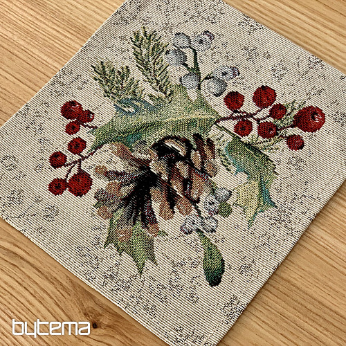 Nappe tapisserie, châle et dressage de table PIN et MISTLETTE