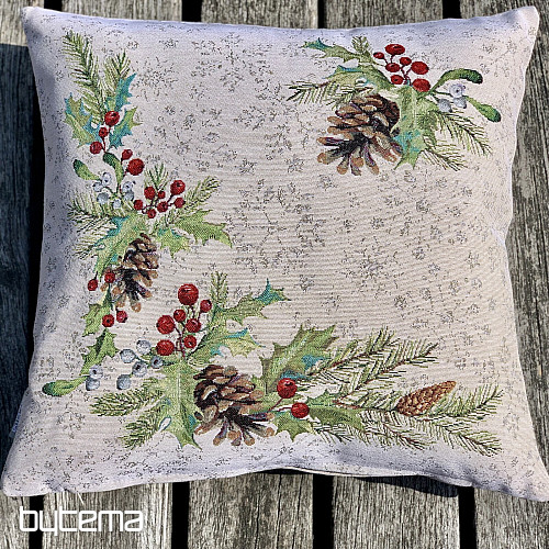 Couverture tapisserie de Noël PIN et MISTLETTE