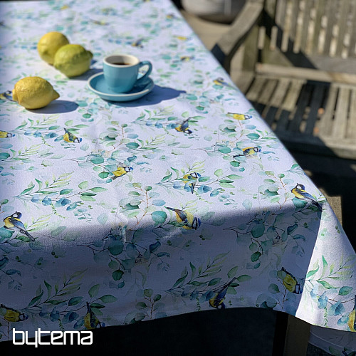Nappe et écharpe OISEAUX SUR UNE Brindille