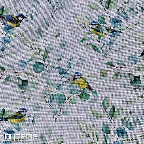 Nappe et écharpe OISEAUX SUR UNE Brindille