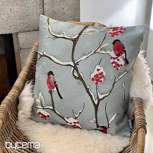 Oreiller de luxe HÍL gris-bleu