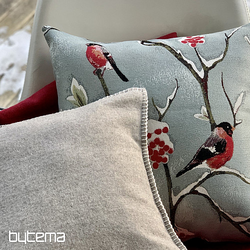 Oreiller de luxe HÍL gris-bleu