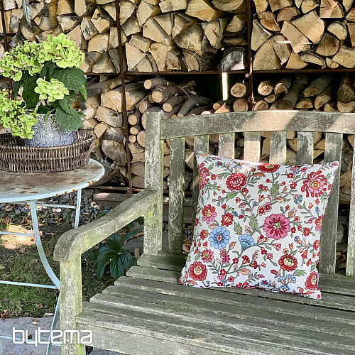 Housse de coussin tapisserie FLEURS PEINTES
