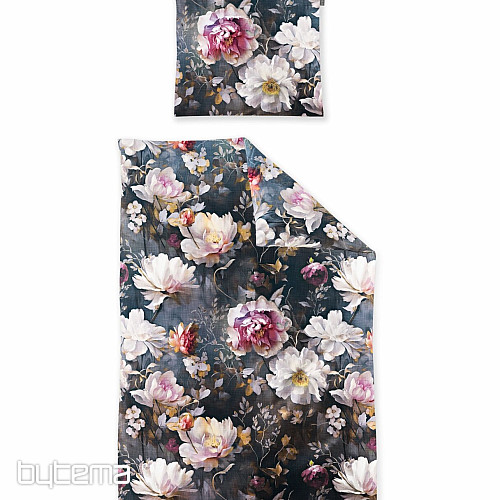 IRISETTE satin de coton de luxe WAVE 8574-90 PIVOINES