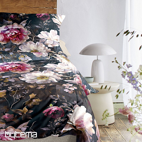IRISETTE satin de coton de luxe WAVE 8574-90 PIVOINES
