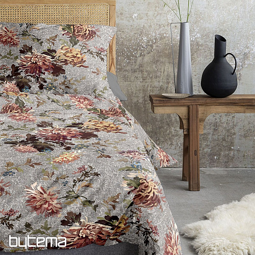 IRISETTE literie de luxe en flanelle ZOBEL 8552-11 FLEURS gris