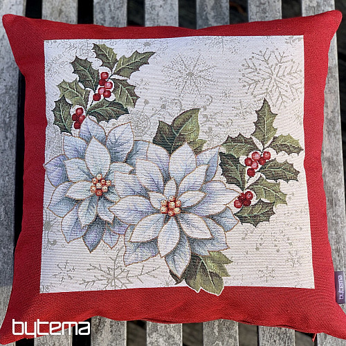 Housse tapisserie de Noël ÉTOILE DE NOËL cadre rouge
