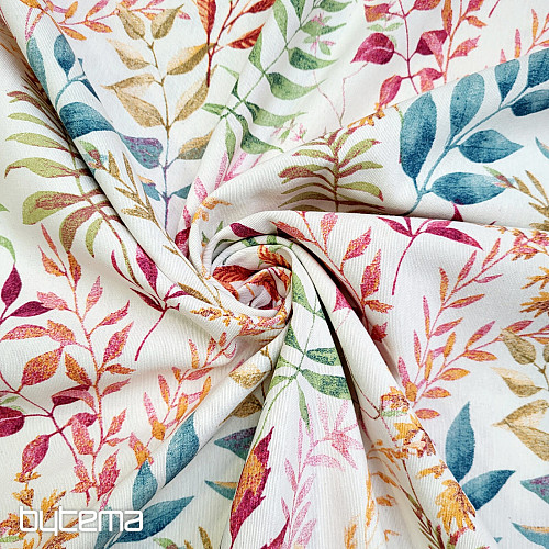 Tissu déco MARACAIBO feuilles colorées