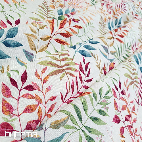 Tissu déco MARACAIBO feuilles colorées
