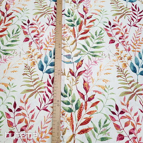 Tissu déco MARACAIBO feuilles colorées