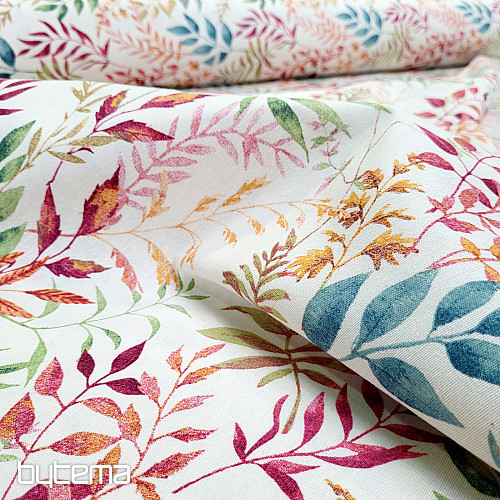 Tissu déco MARACAIBO feuilles colorées