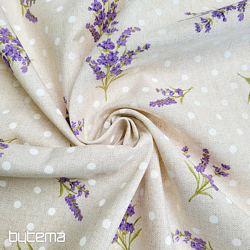 Tissu déco LAVANDE pois