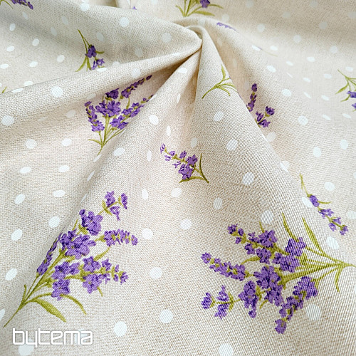 Tissu déco LAVANDE pois