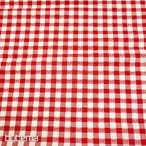 Tissu décoratif KANAFAS SOFI HEART rouge