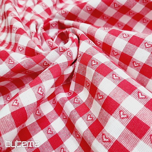 Tissu décoratif KANAFAS SOFI HEART rouge