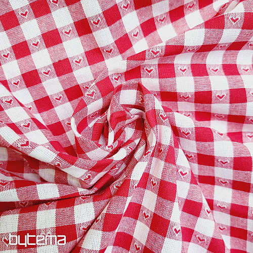 Tissu décoratif KANAFAS SOFI HEART rouge