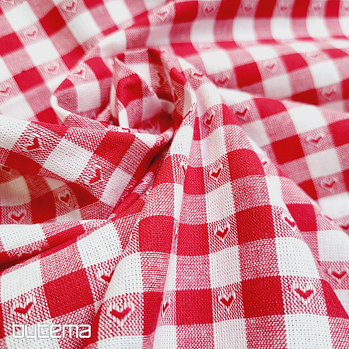 Tissu décoratif KANAFAS SOFI HEART rouge