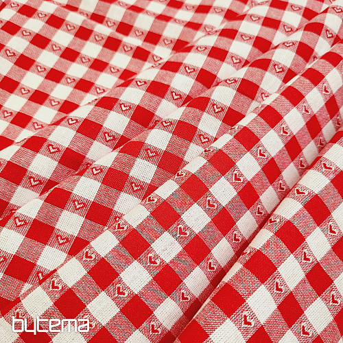 Tissu décoratif KANAFAS SOFI HEART rouge