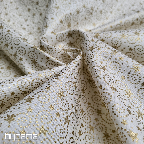 Tissu coton ÉTOILES DE NOËL ET SPIRALES