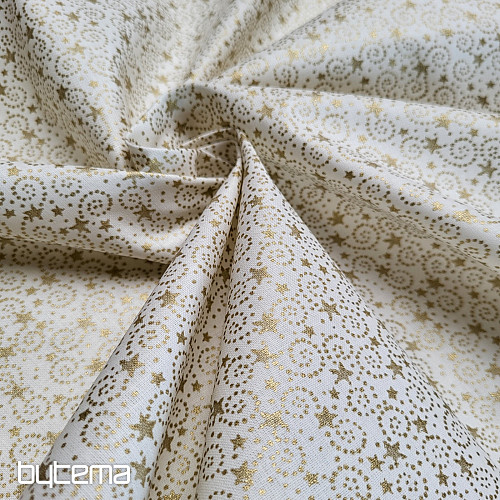 Tissu coton ÉTOILES DE NOËL ET SPIRALES