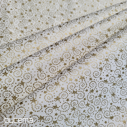Tissu coton ÉTOILES DE NOËL ET SPIRALES