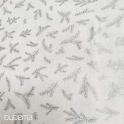 Tissu coton Brindilles ARGENT