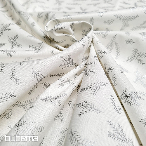 Tissu coton Brindilles ARGENT