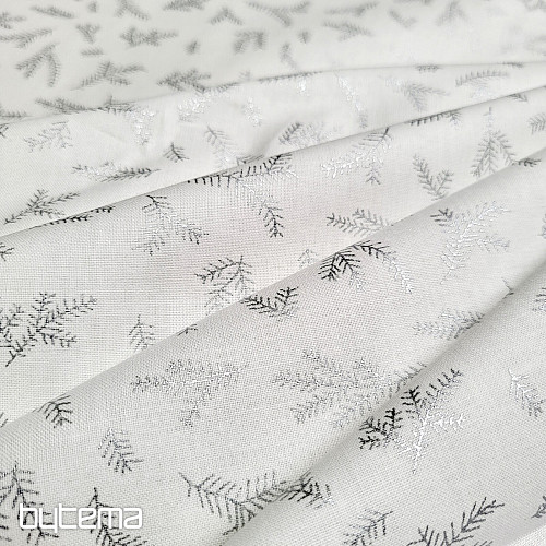 Tissu coton Brindilles ARGENT