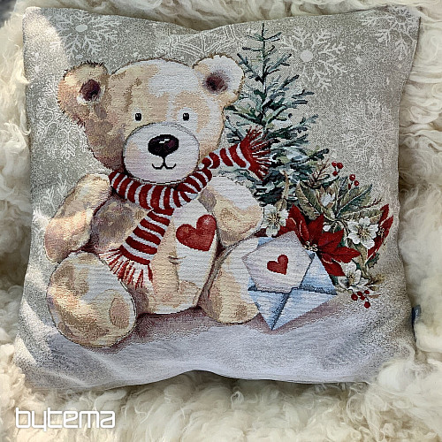 Housse de tapisserie de Noël OURS EN PELUCHE AVEC LETTRE