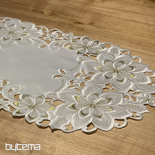 Nappe de Noël brodée ÉTOILE D&#39;OR