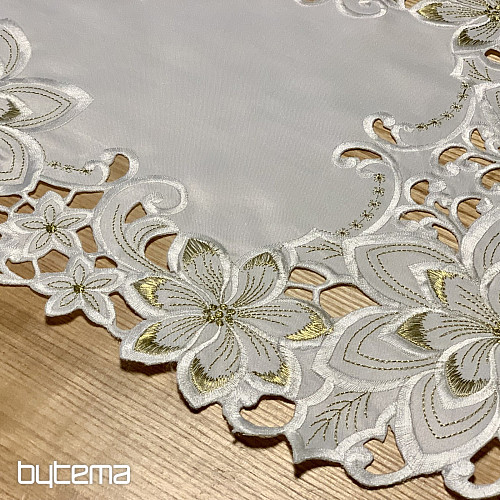 Nappe de Noël brodée ÉTOILE D&#39;OR