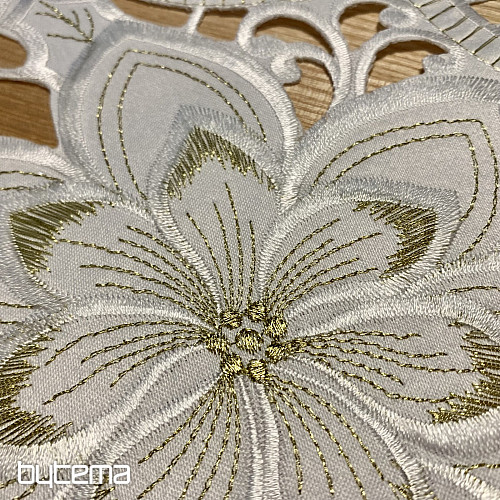 Nappe de Noël brodée ÉTOILE D&#39;OR