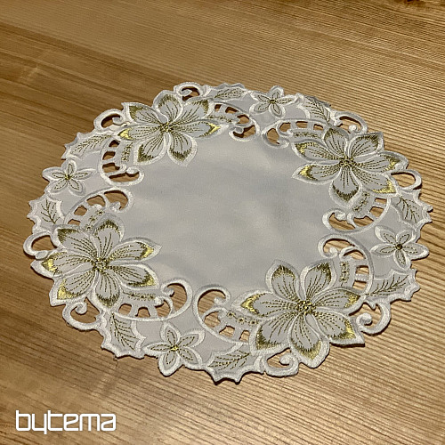 Nappe de Noël brodée ÉTOILE D&#39;OR