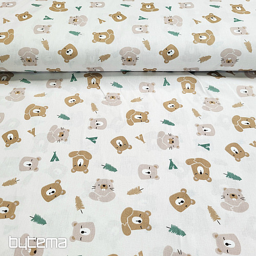 Tissu coton OURS ET CASTOR