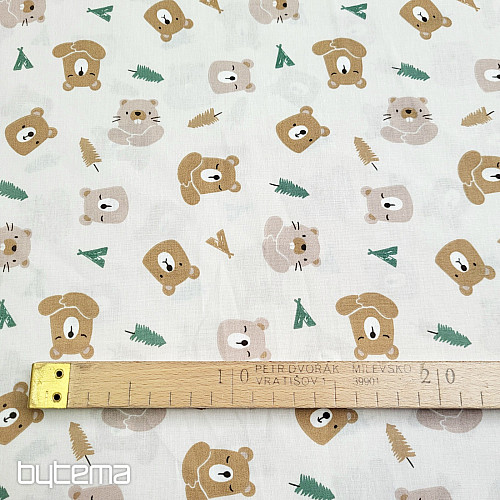 Tissu coton OURS ET CASTOR