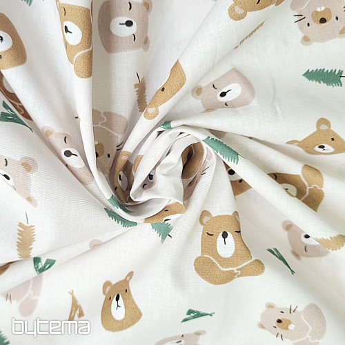 Tissu coton OURS ET CASTOR