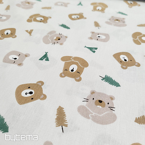 Tissu coton OURS ET CASTOR