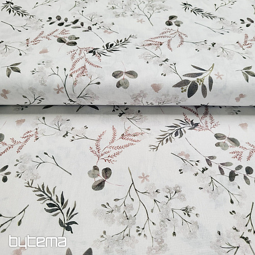 Tissu coton FINE TWIGS beige
