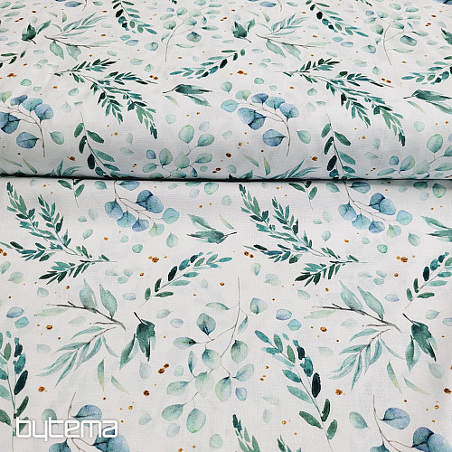 Tissu coton FINE TWIGS vert