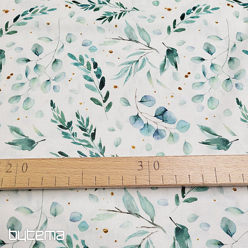 Tissu coton FINE TWIGS vert