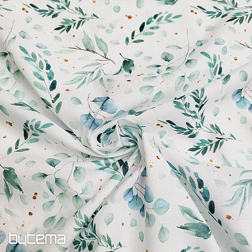 Tissu coton FINE TWIGS vert
