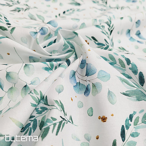 Tissu coton FINE TWIGS vert