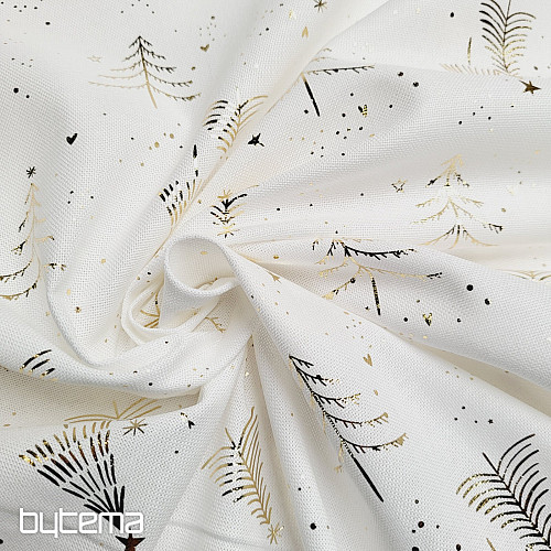 Tissu TOILE de coton ARBRES DORÉS