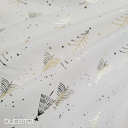 Tissu TOILE de coton ARBRES DORÉS