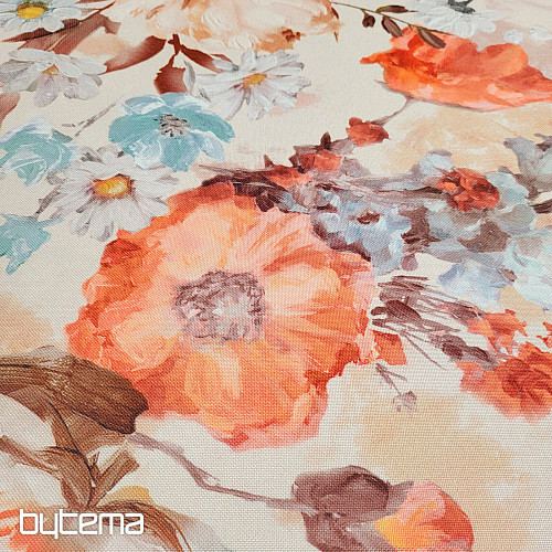 Tissu déco JARDIN rose