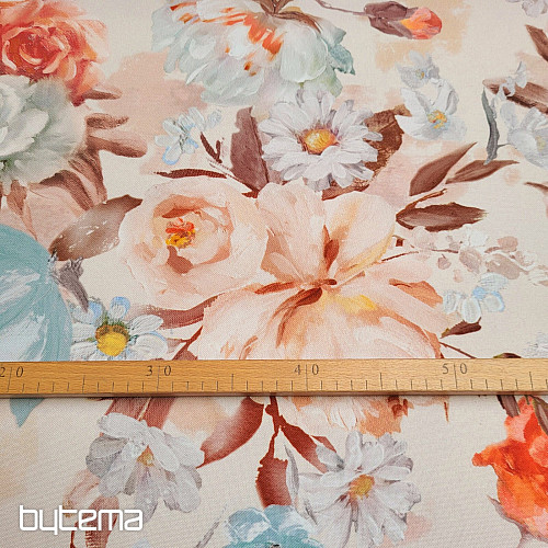 Tissu déco JARDIN rose