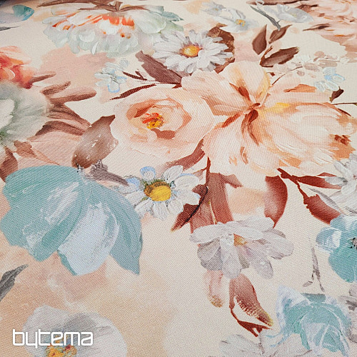 Tissu déco JARDIN rose