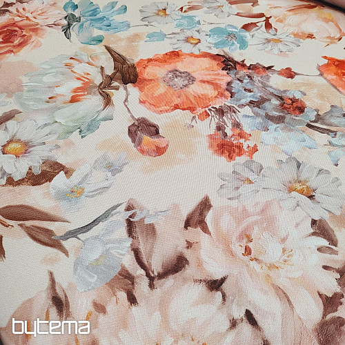Tissu déco JARDIN rose
